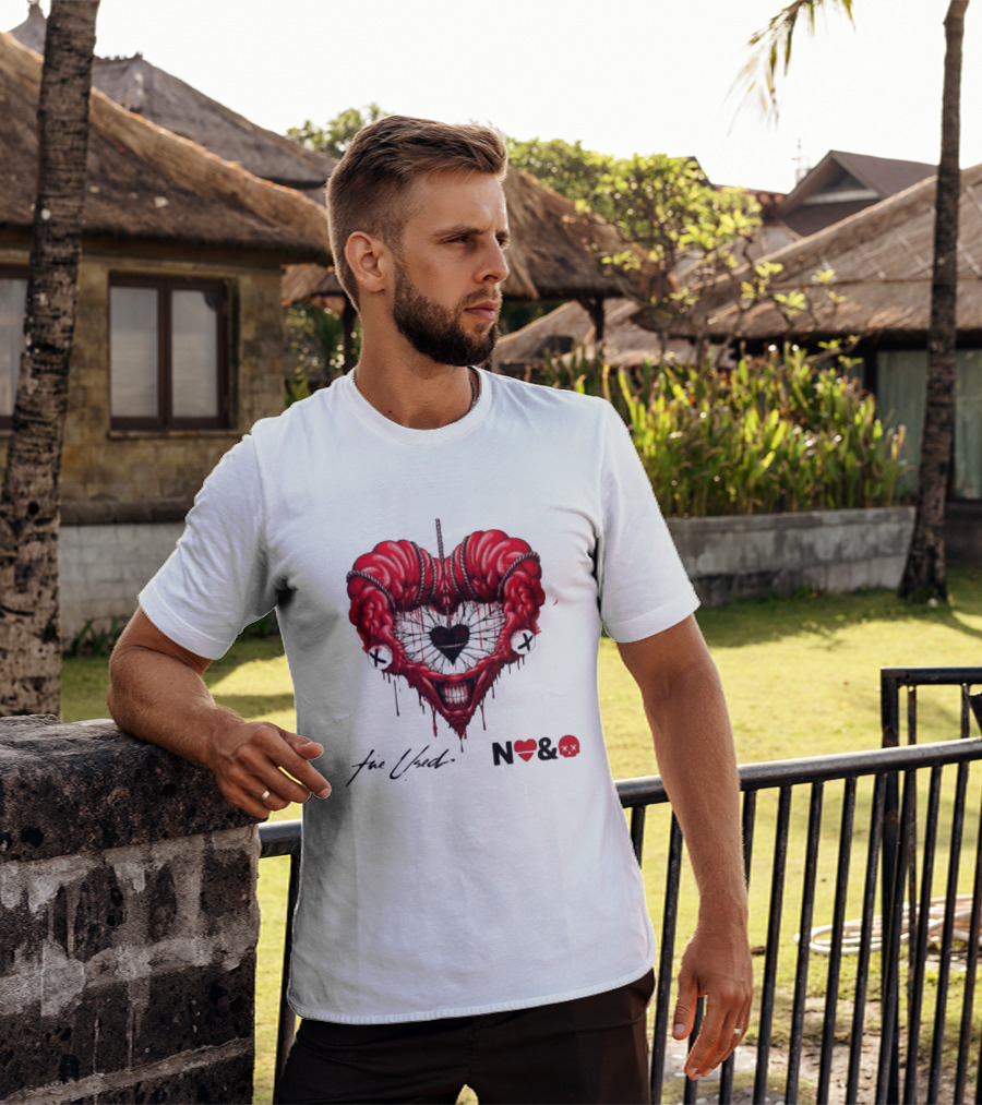 The Used In Love And Death Reimagined Heart Skull Dripping Inkprint T-Shirt