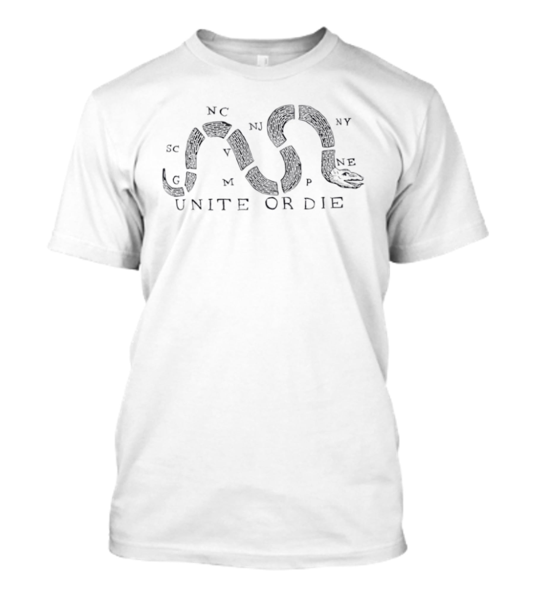 Unite Or Die Join Or Die Snake With Colonial State Abbreviations T-Shirt