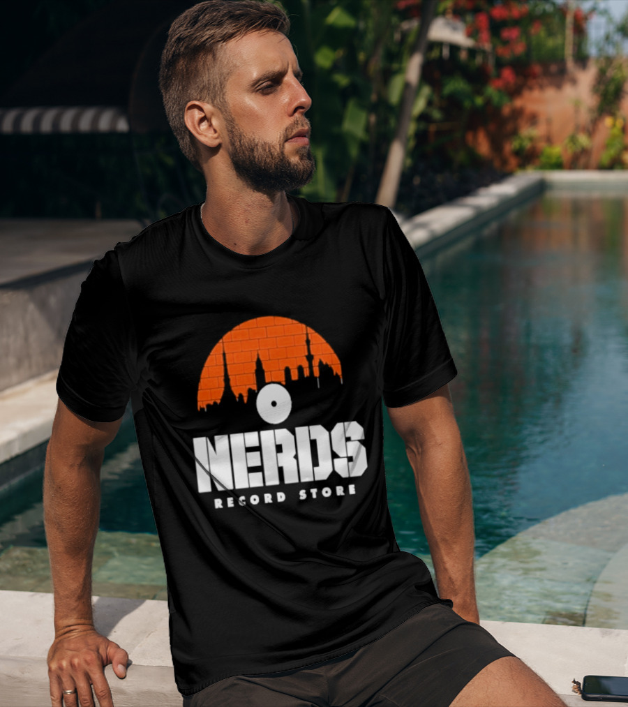 Nerds Record Store Brick Vinyl Drip T-Shirt