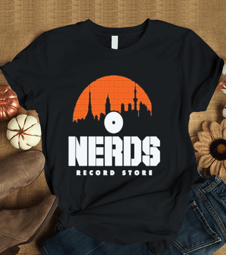 Nerds Record Store Brick Vinyl Drip T-Shirt