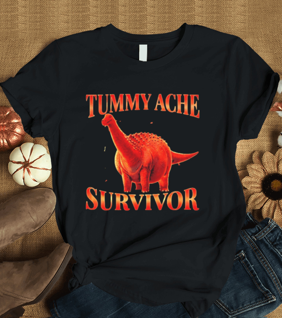 Tummy Ache Survivor Red Apatosaurus T-Shirt
