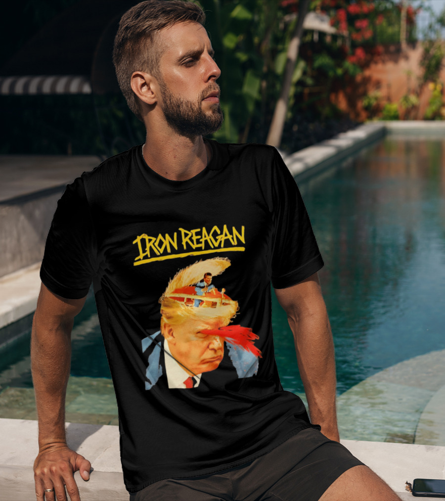 Iron Reagan Trump Cartoon Laser Beam Eye T-Shirt