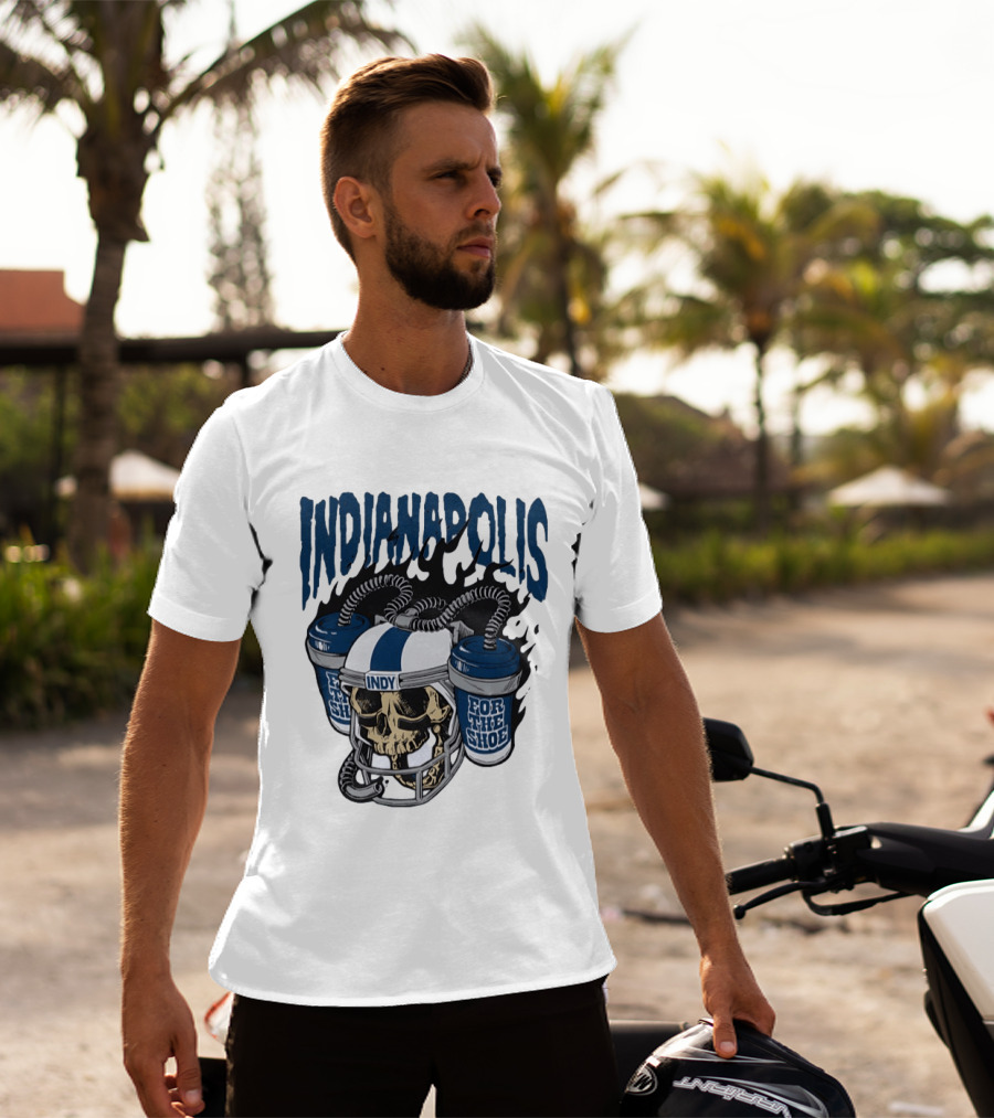 Indianapolis Colts Skull Helmet Indy For The Shoe T-Shirt