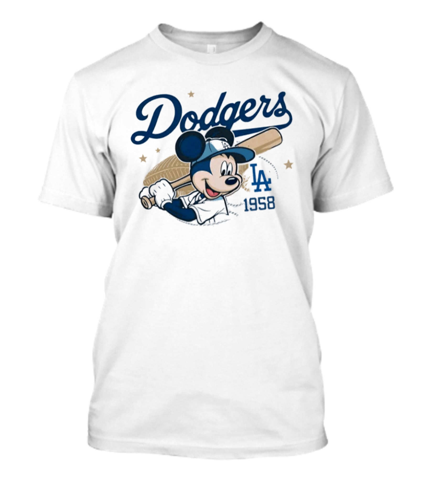 Dodgers Mickey Mouse LA 1958 Baseball T-Shirt