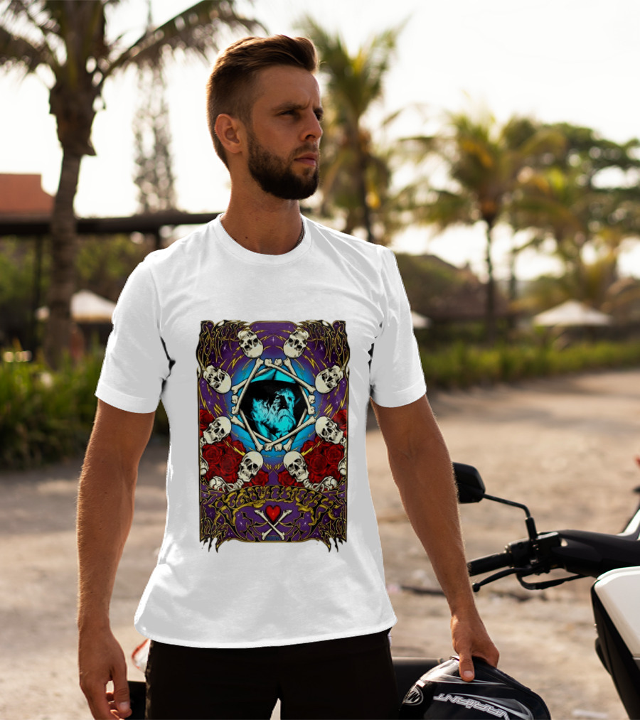 Skull And Roses Psychedelic Tribute Boby Weir In Loving Memory T-Shirt