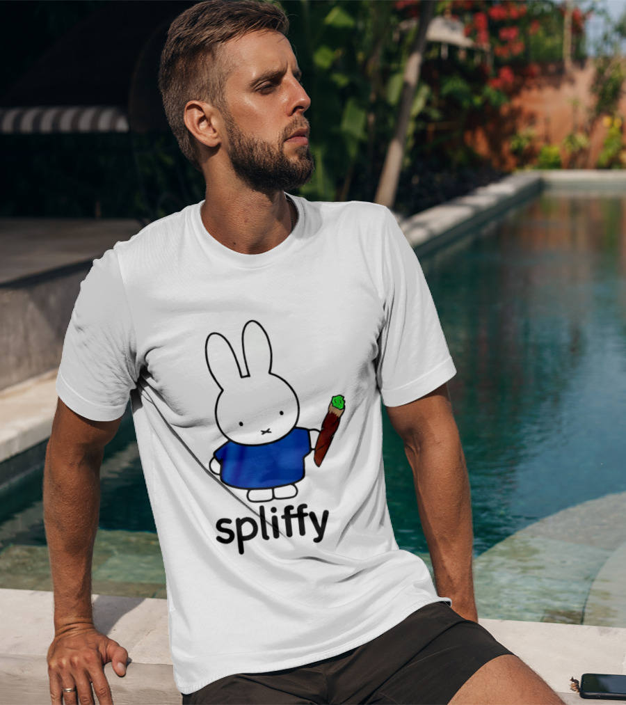 Bunny Spliffy Character Holding Joint T-Shirt