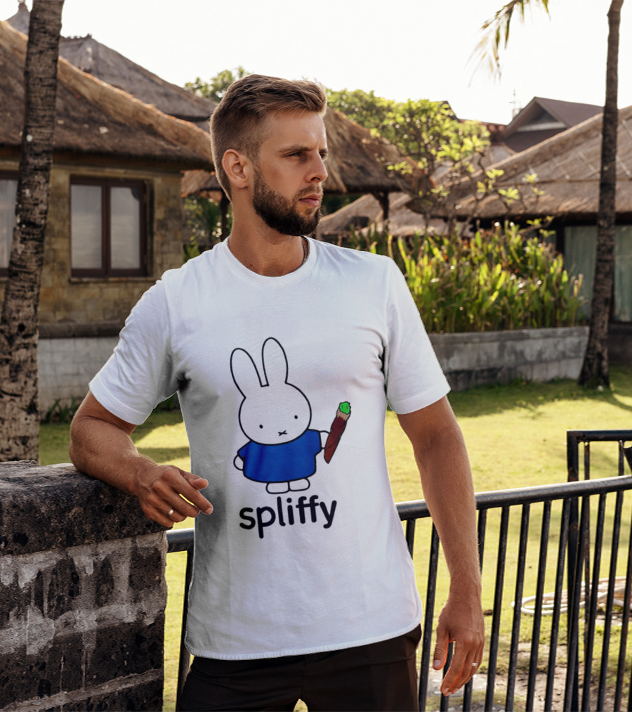Bunny Spliffy Character Holding Joint T-Shirt