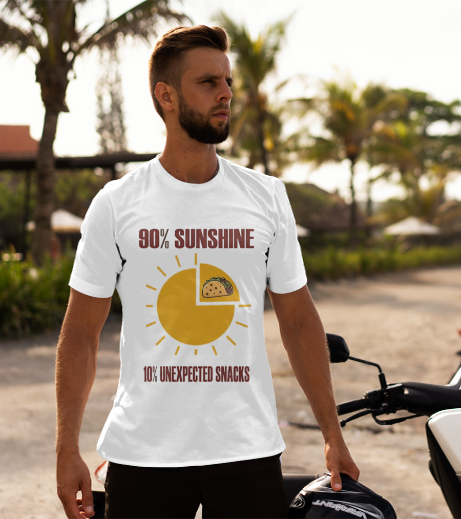 90 Percent Sunshine 10 Percent Unexpected Snacks Tacos Pie Chart T-Shirt