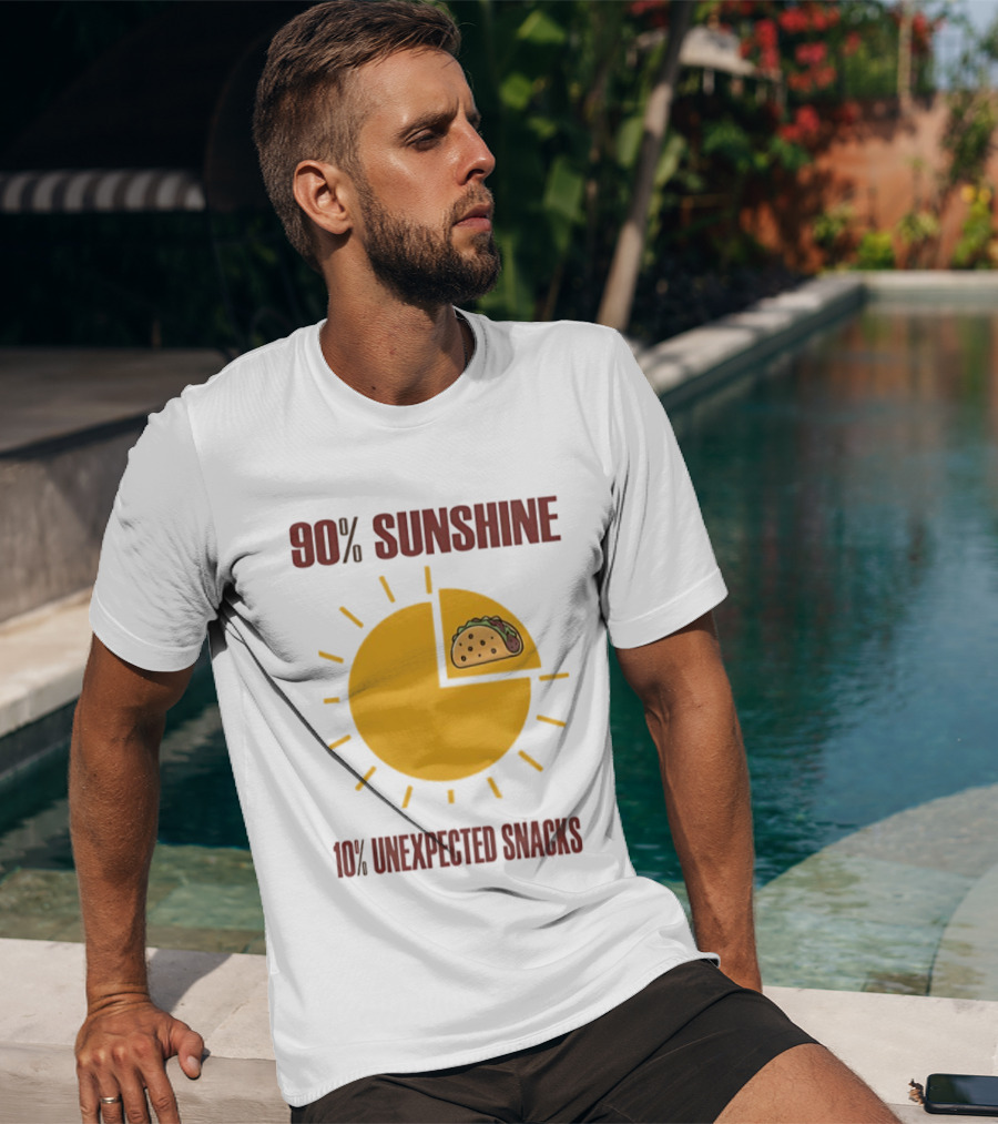 90 Percent Sunshine 10 Percent Unexpected Snacks Tacos Pie Chart T-Shirt