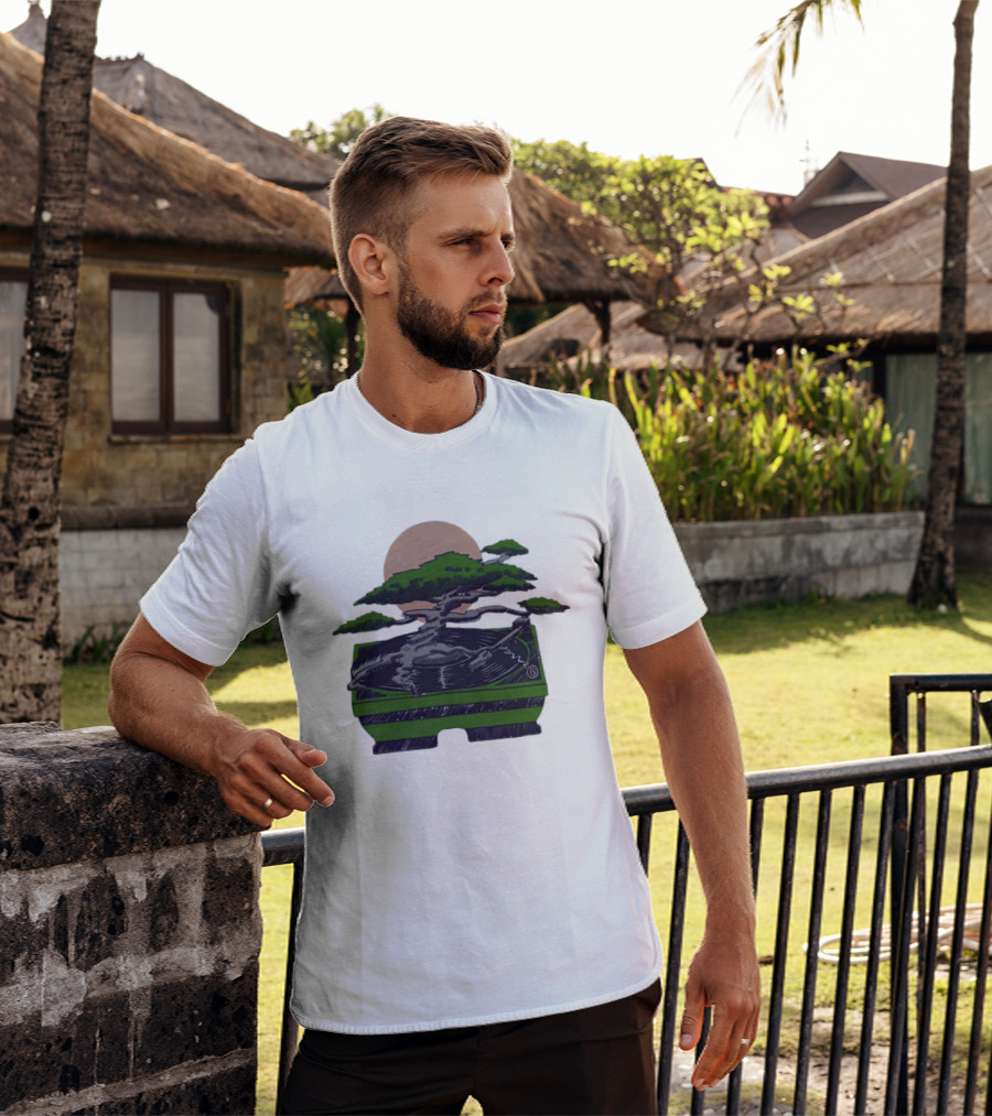 Zach Dempsey Bonsai Record Turntable Moon T-Shirt