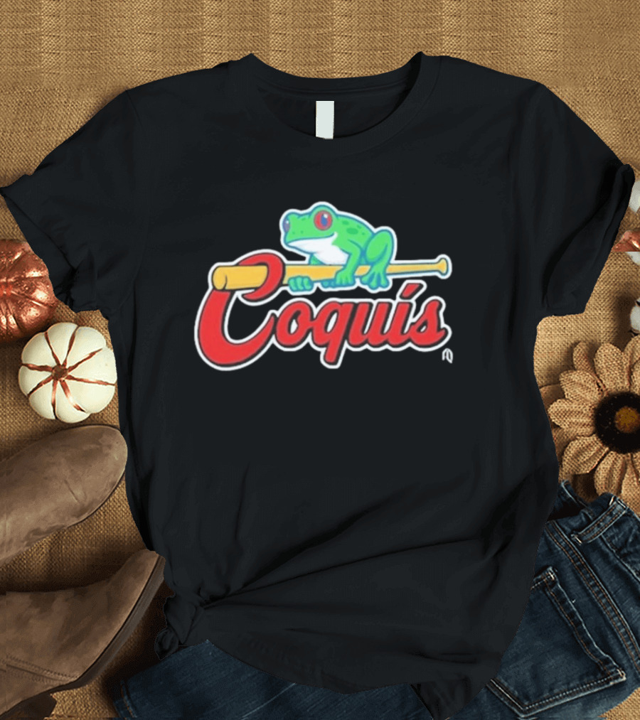 Coquís Green Tree Frog Baseball Bat T-Shirt