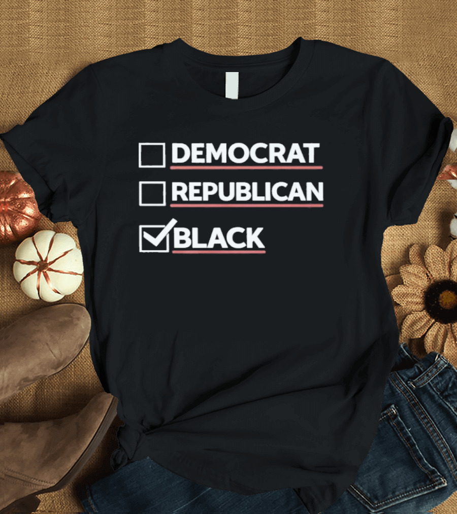 Dr Boyce Watkins Democrat Republican Black Checkmark Bold Political T T-Shirt