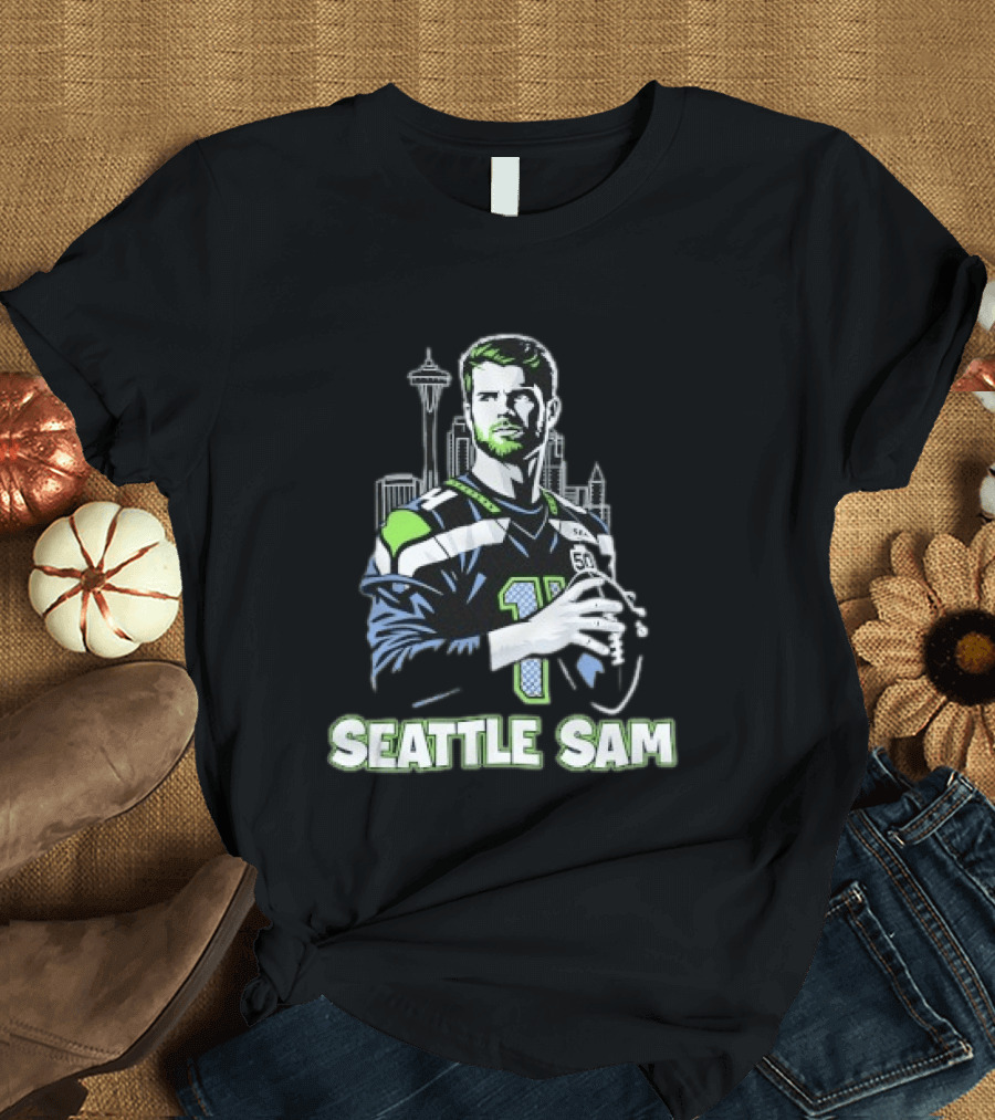 Seattle Sam 11 Football Skyline T-Shirt