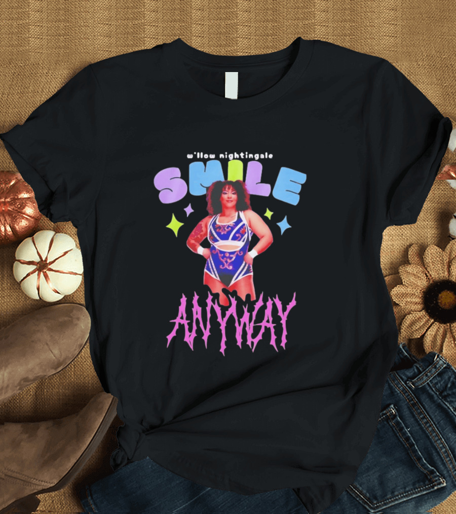 Willow Nightingale Smile Anyway AEW T-Shirt