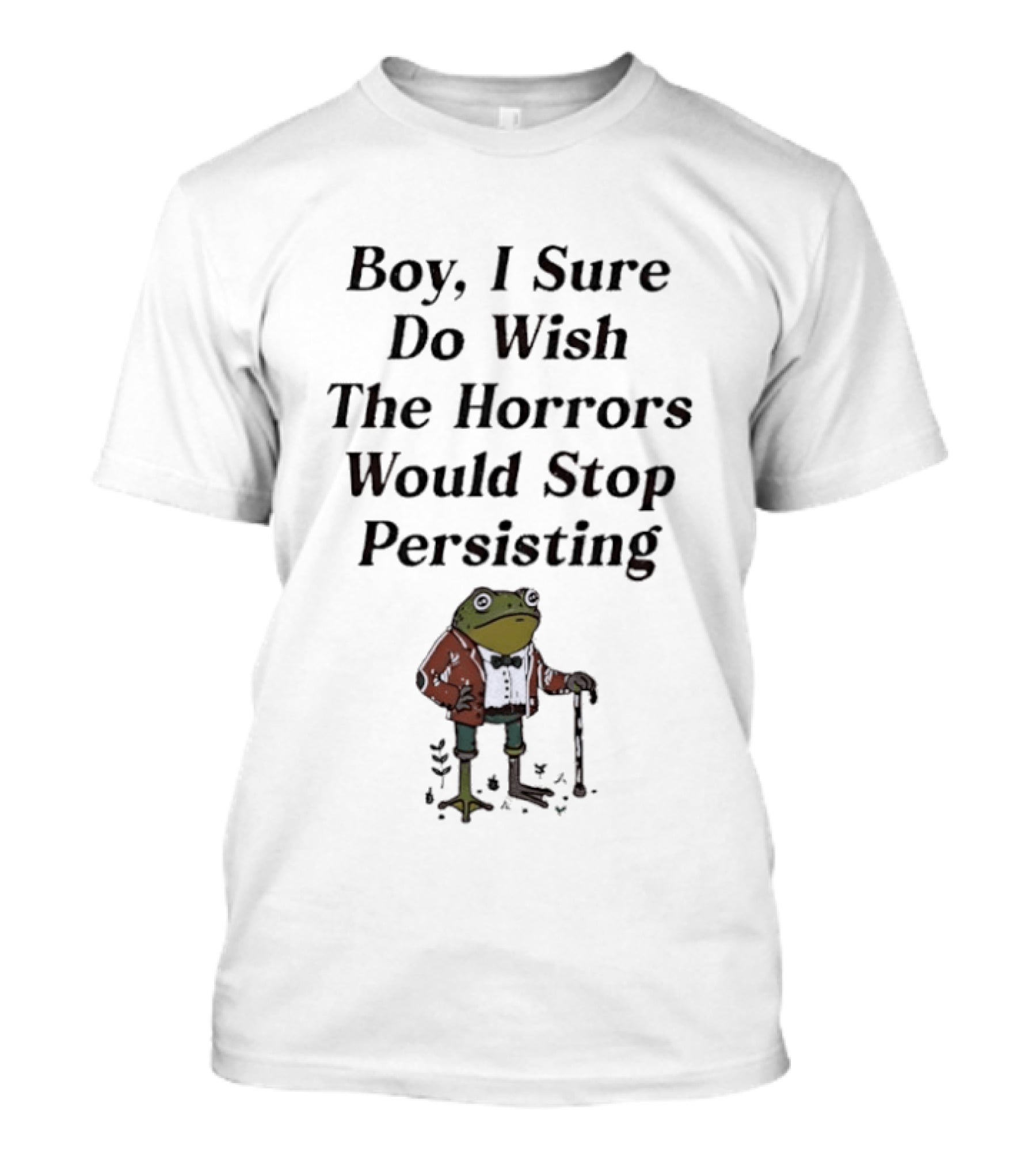 Frog Boy I Sure Do Wish The Horrors Would Stop Persisting T-Shirt