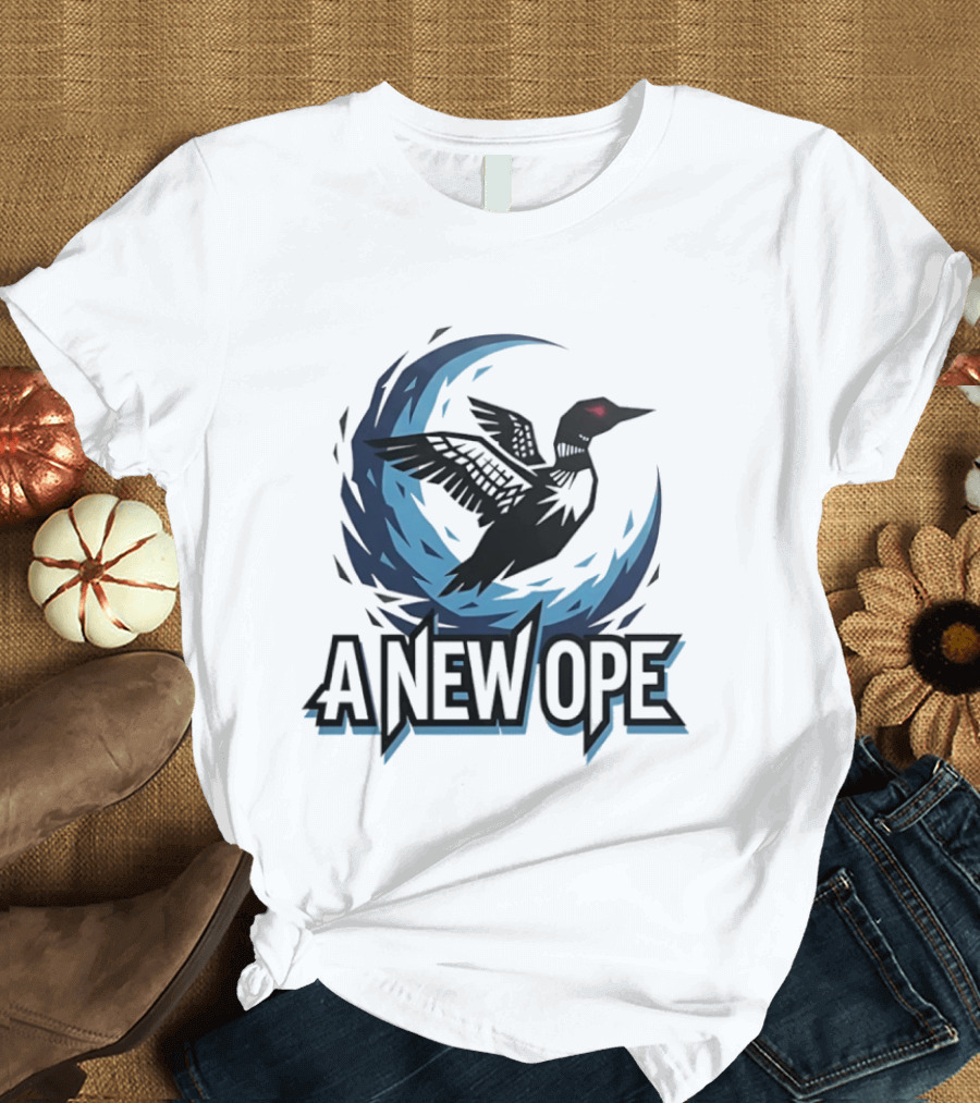 Loons Minnesota A New OPE Starbird Blue Circle Crest T-Shirt