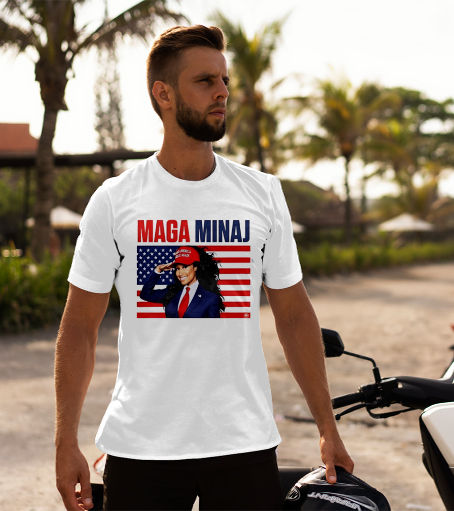 MAGA Minaj Make America Great Again America Flag T-Shirt
