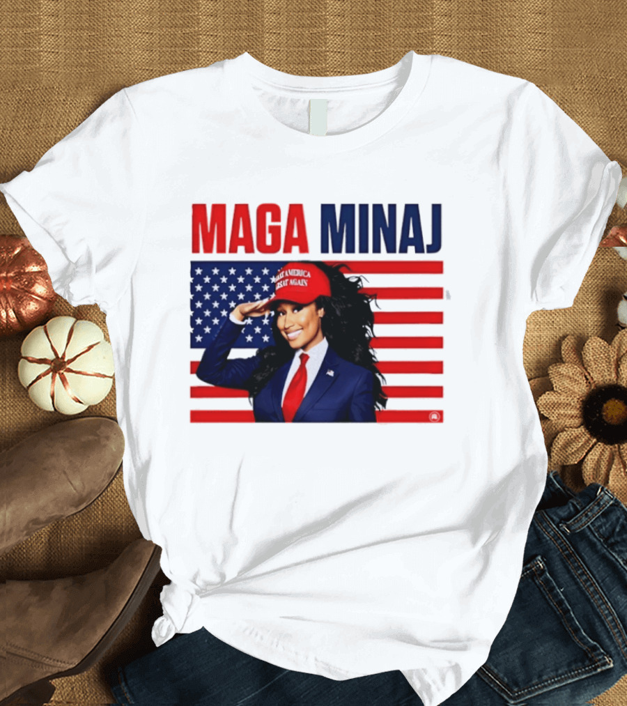 MAGA Minaj Make America Great Again America Flag T-Shirt