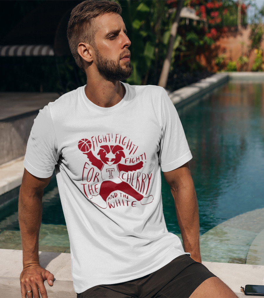 Temple Owls Mascot Fight For The Cherry And The White T-Shirt