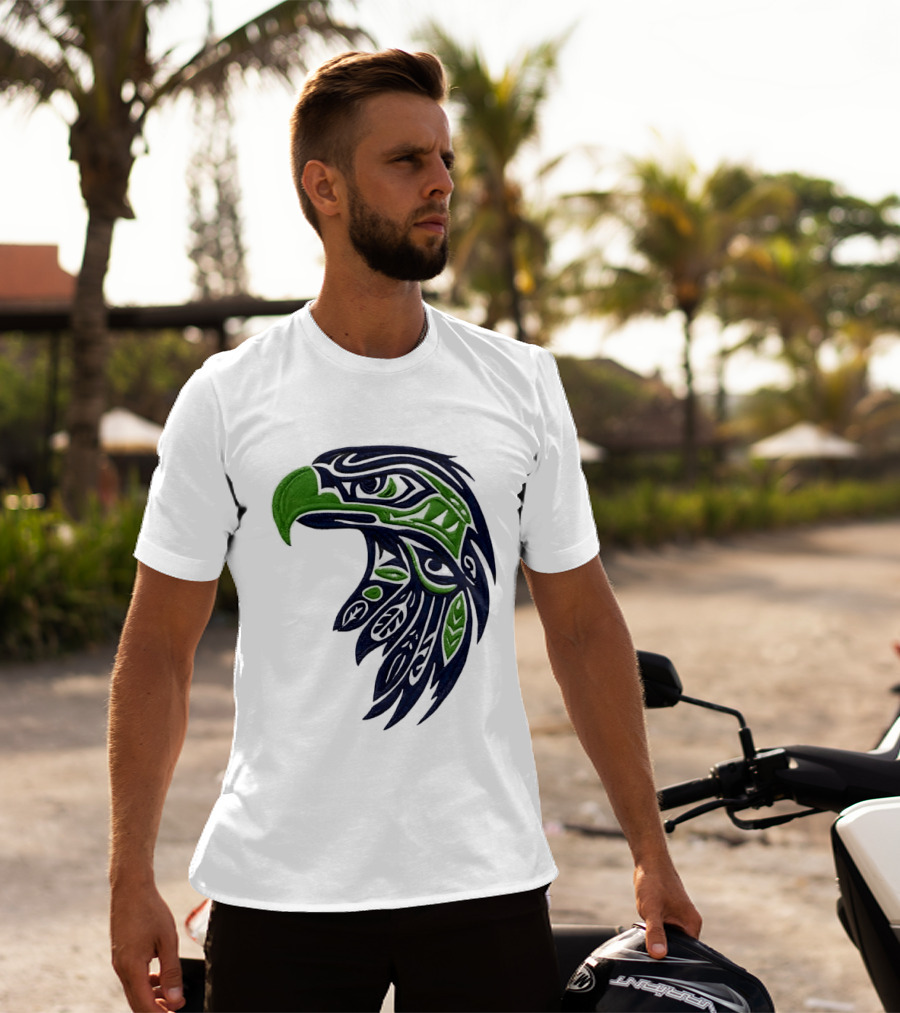 Seattle Seahawks Native American Tribal Art Eagle Head T-Shirt