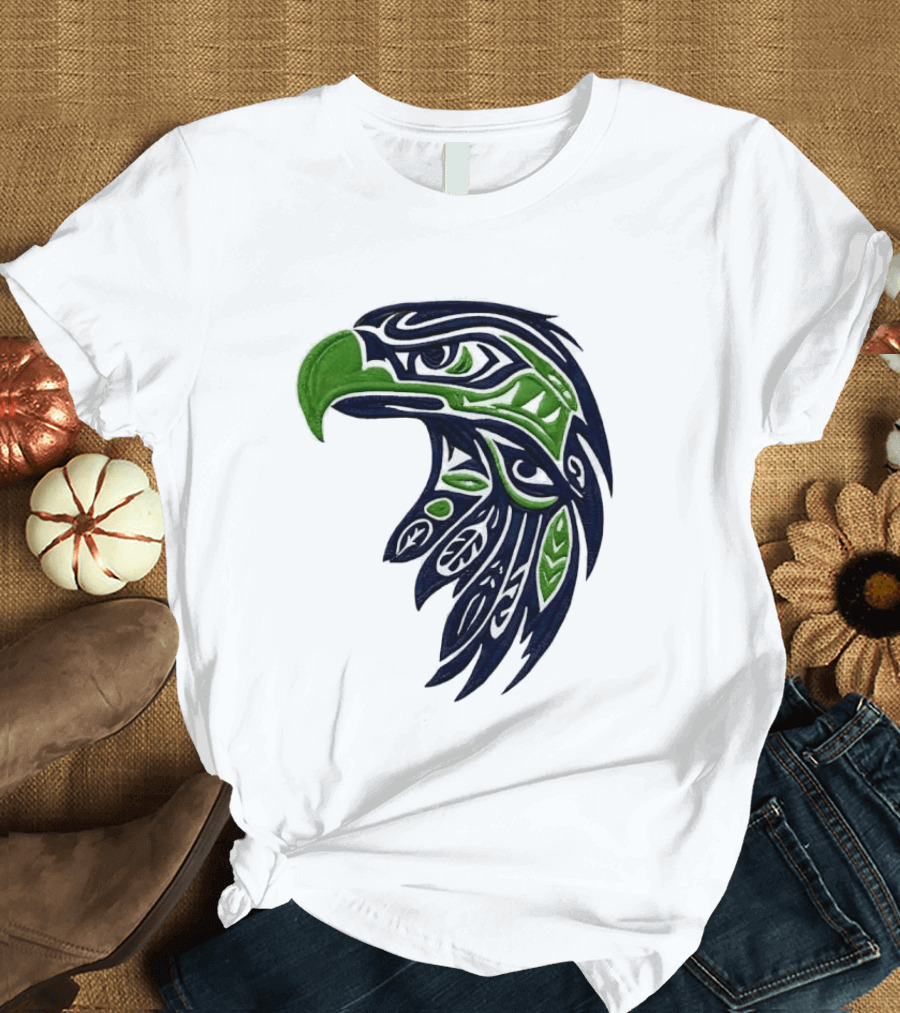 Seattle Seahawks Native American Tribal Art Eagle Head T-Shirt