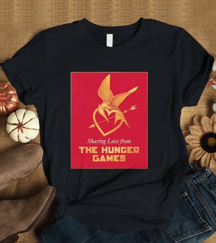 Sharing Love From The Hunger Games Mockingjay Heart T-Shirt