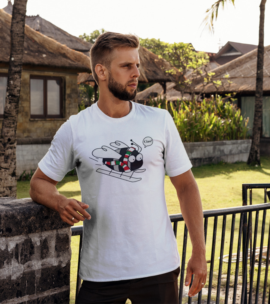 Bees On Skis Ciao Cortina USA Milan Cortina 2026 Winter Games T-Shirt