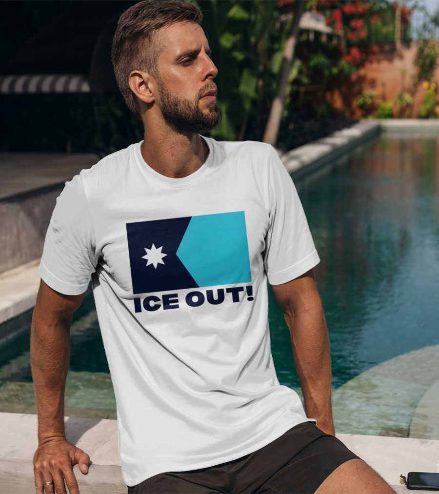 Ice Out Minnesota Star Flag T-Shirt