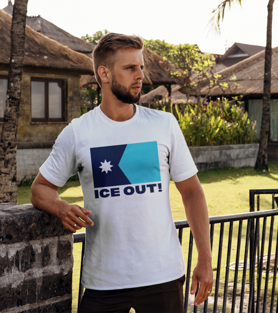 Ice Out Minnesota Star Flag T-Shirt