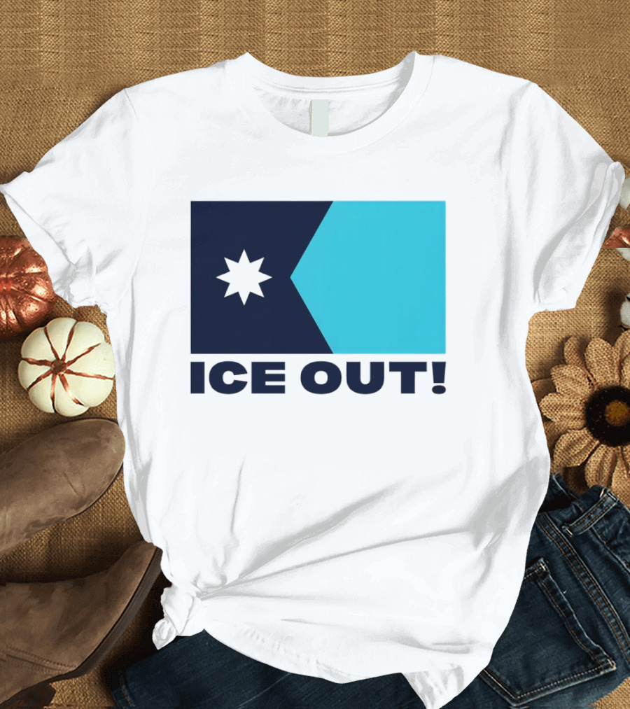 Ice Out Minnesota Star Flag T-Shirt