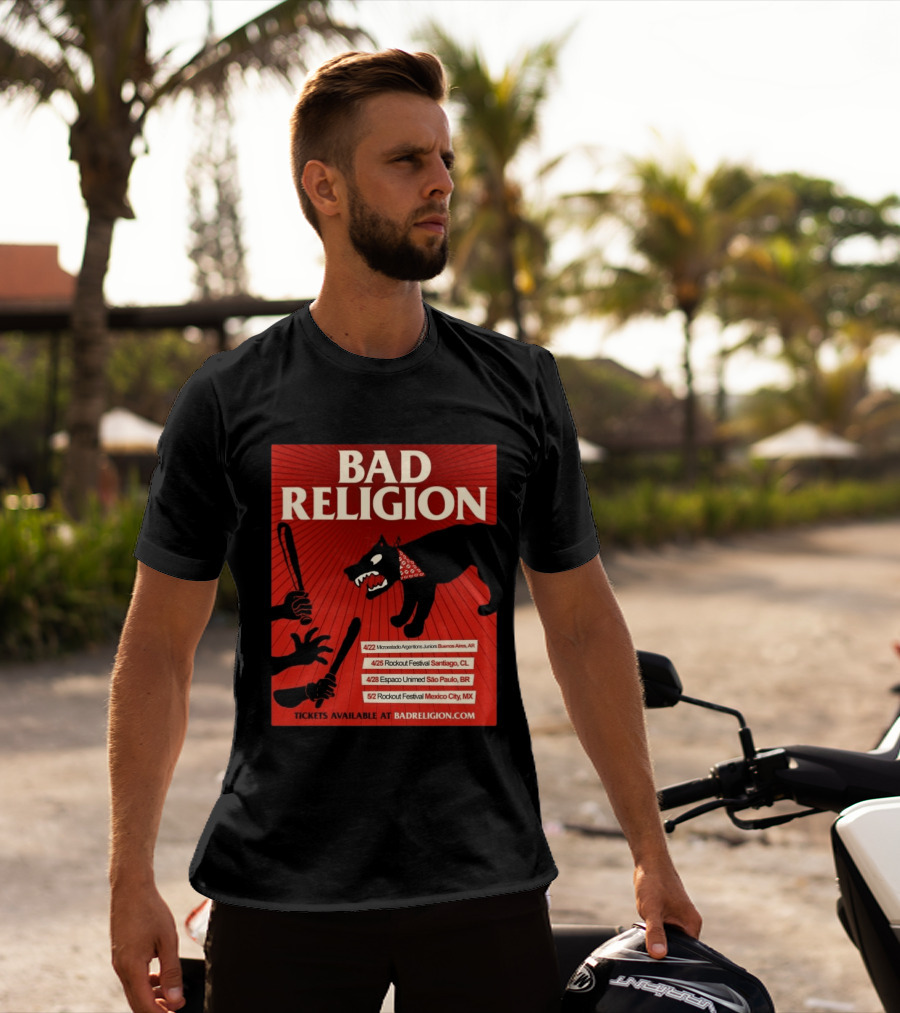 Bad Religion Tour 2026 Latin America Dates Buenos Aires Santiago São Paulo Mexico City T-Shirt