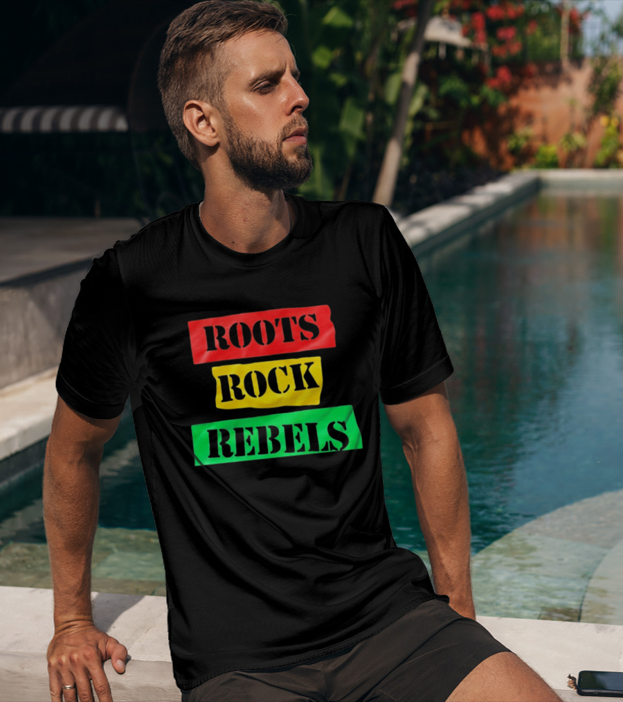 Roots Rock Rebels Reggae Rasta Vibes T-Shirt