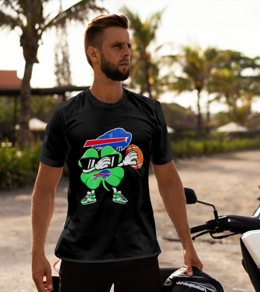 Buffalo Bills St Patrick's Day Shamrock Football T-Shirt