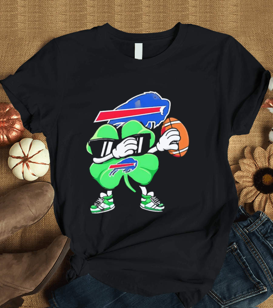 Buffalo Bills St Patrick's Day Shamrock Football T-Shirt