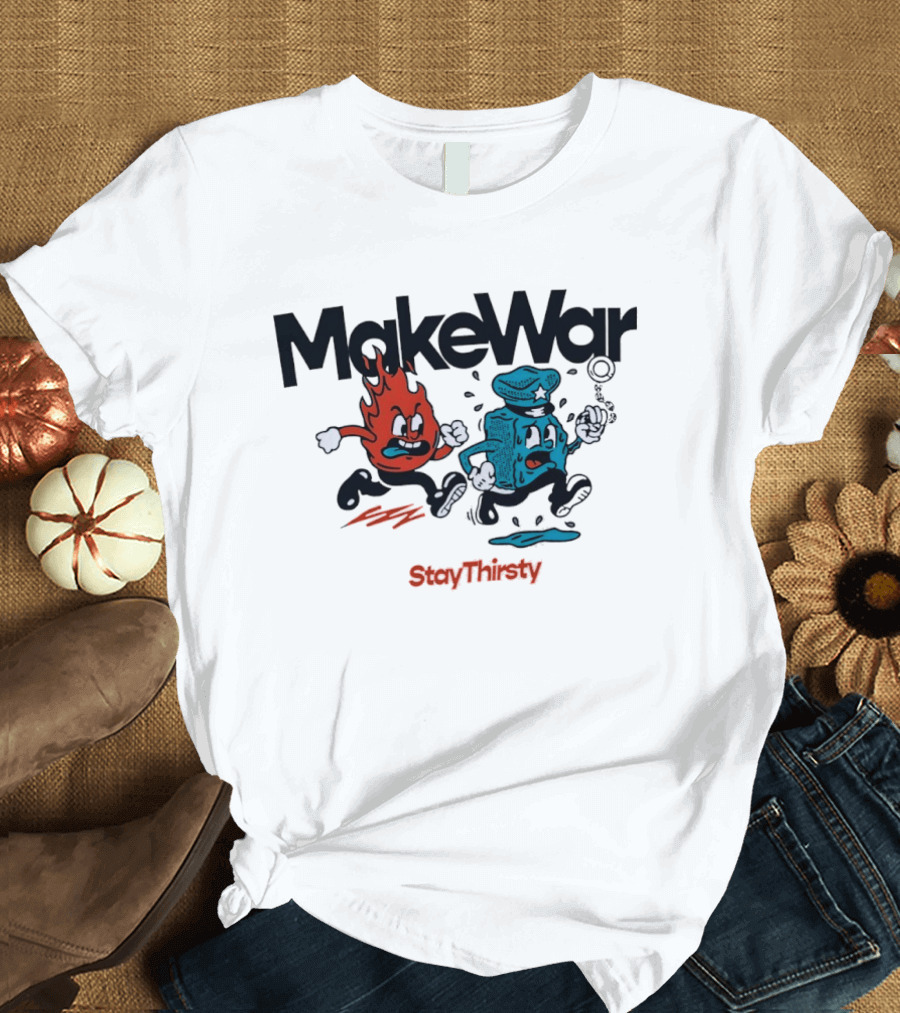 MakeWar StayThirsty Flame Police Chase Animation T-Shirt