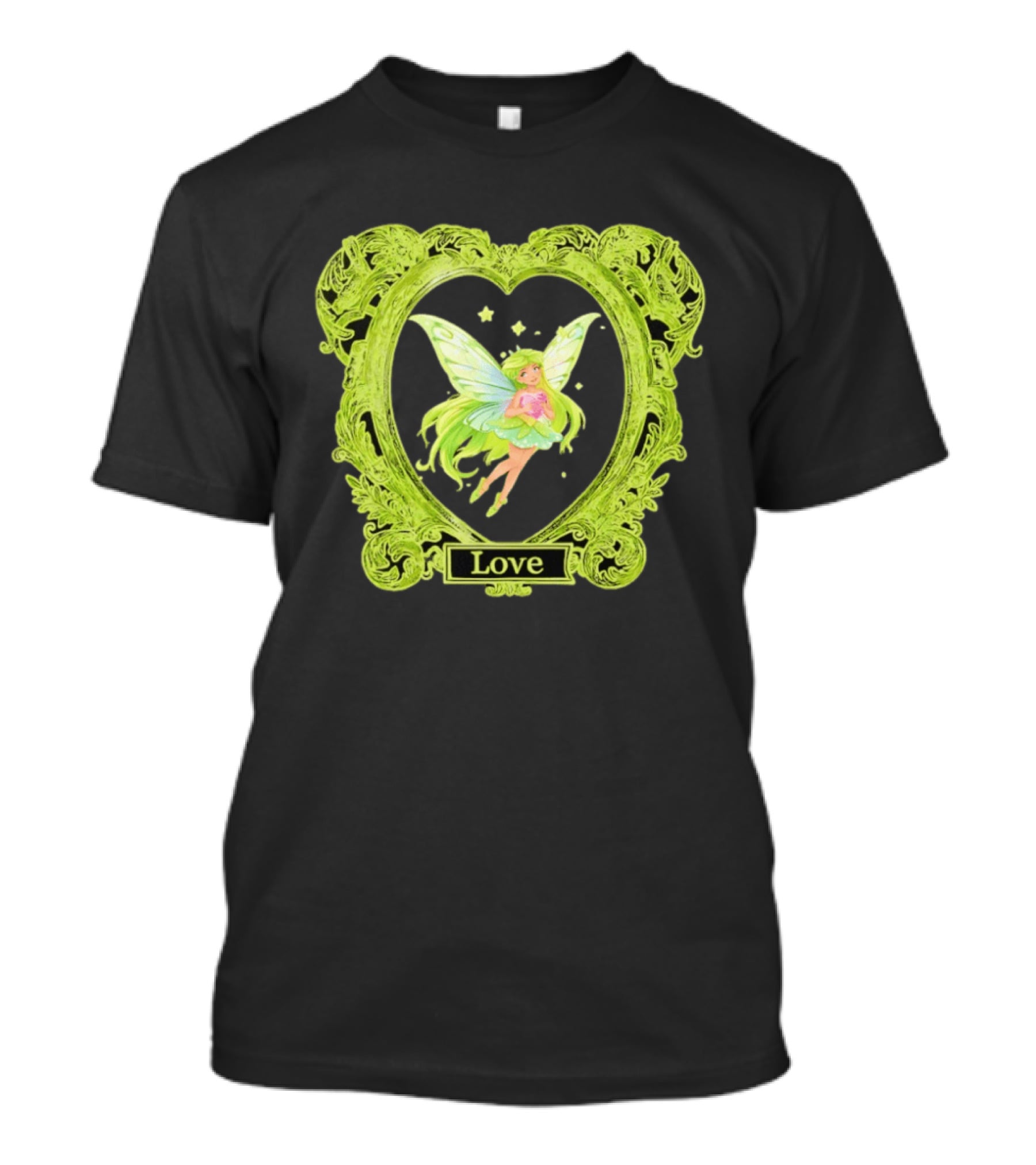 Love Angel Fairy In Ornate Heart Frame T-Shirt