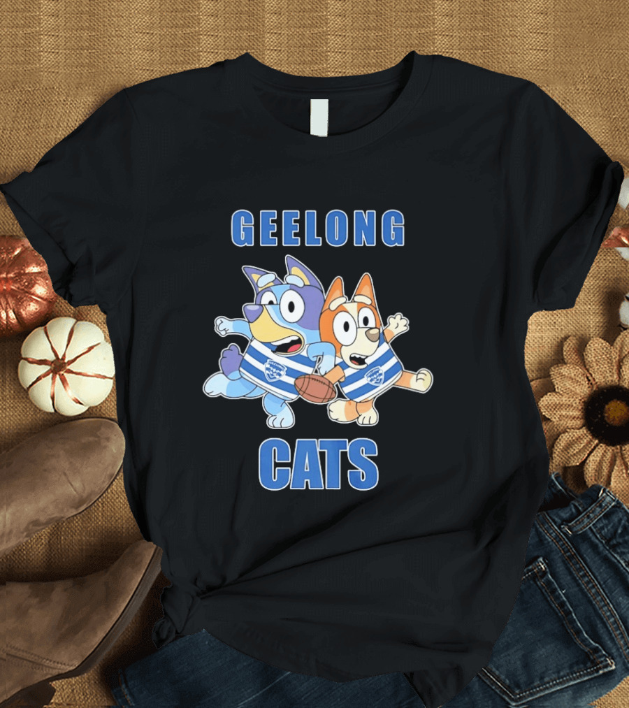 Bluey Bingo Geelong Cats Football Fans Rugby Outfits T-Shirt