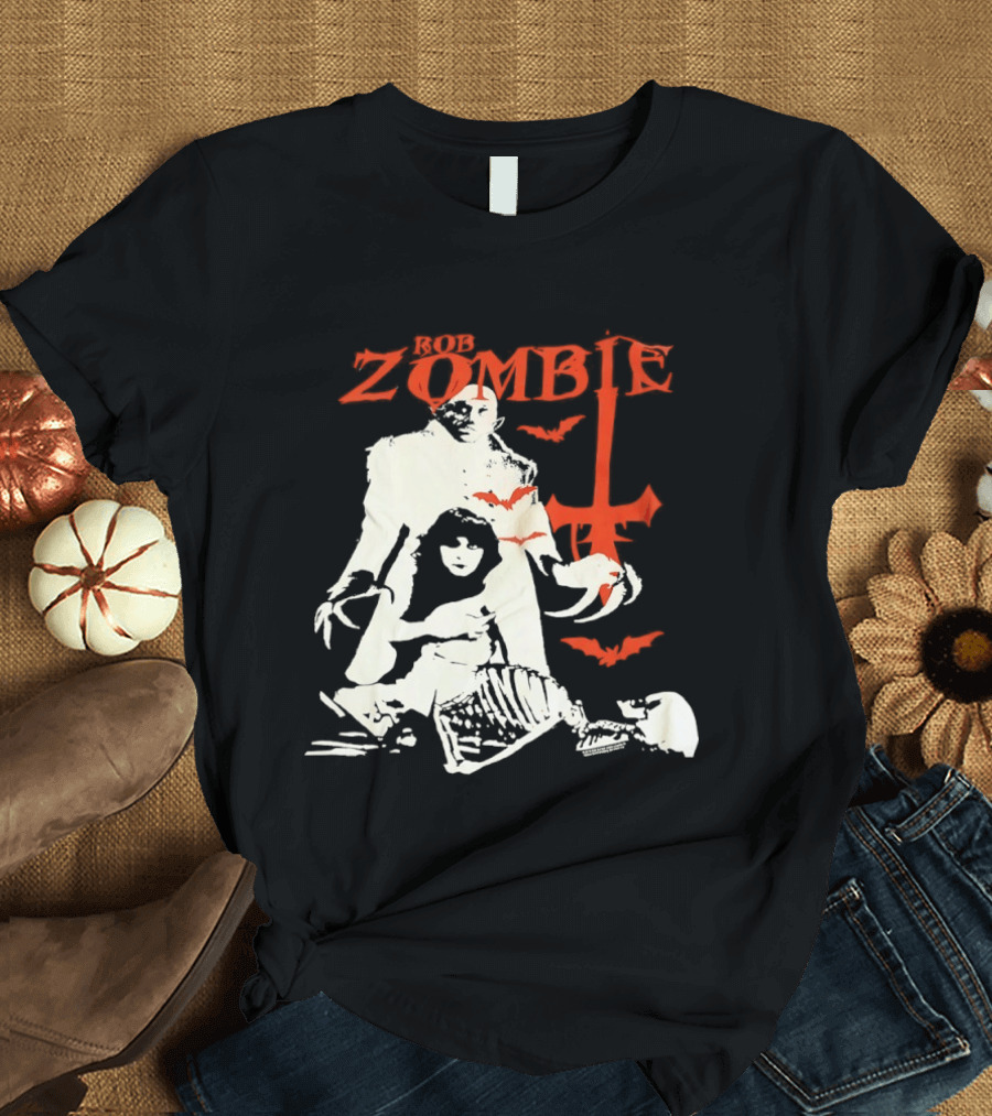 Rob Zombie Horror Red Bats Halloween T-Shirt