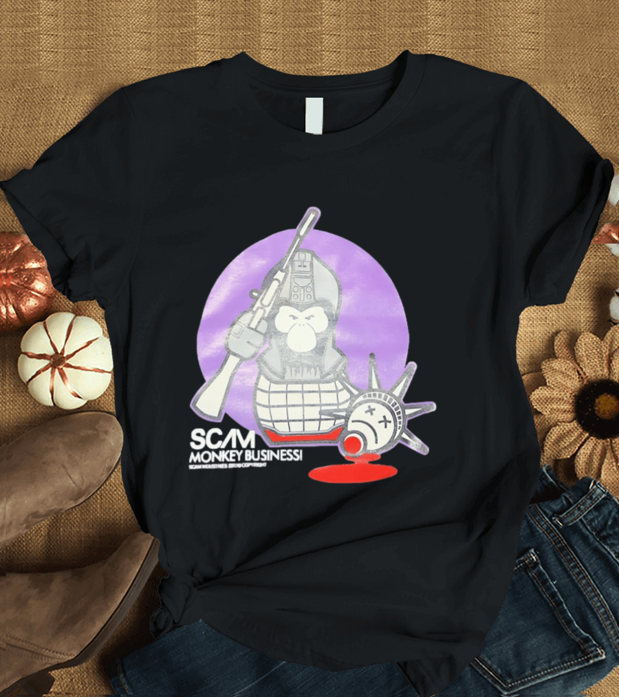 Scam Monkey Business Industries 2010 Liberty Statue T-Shirt
