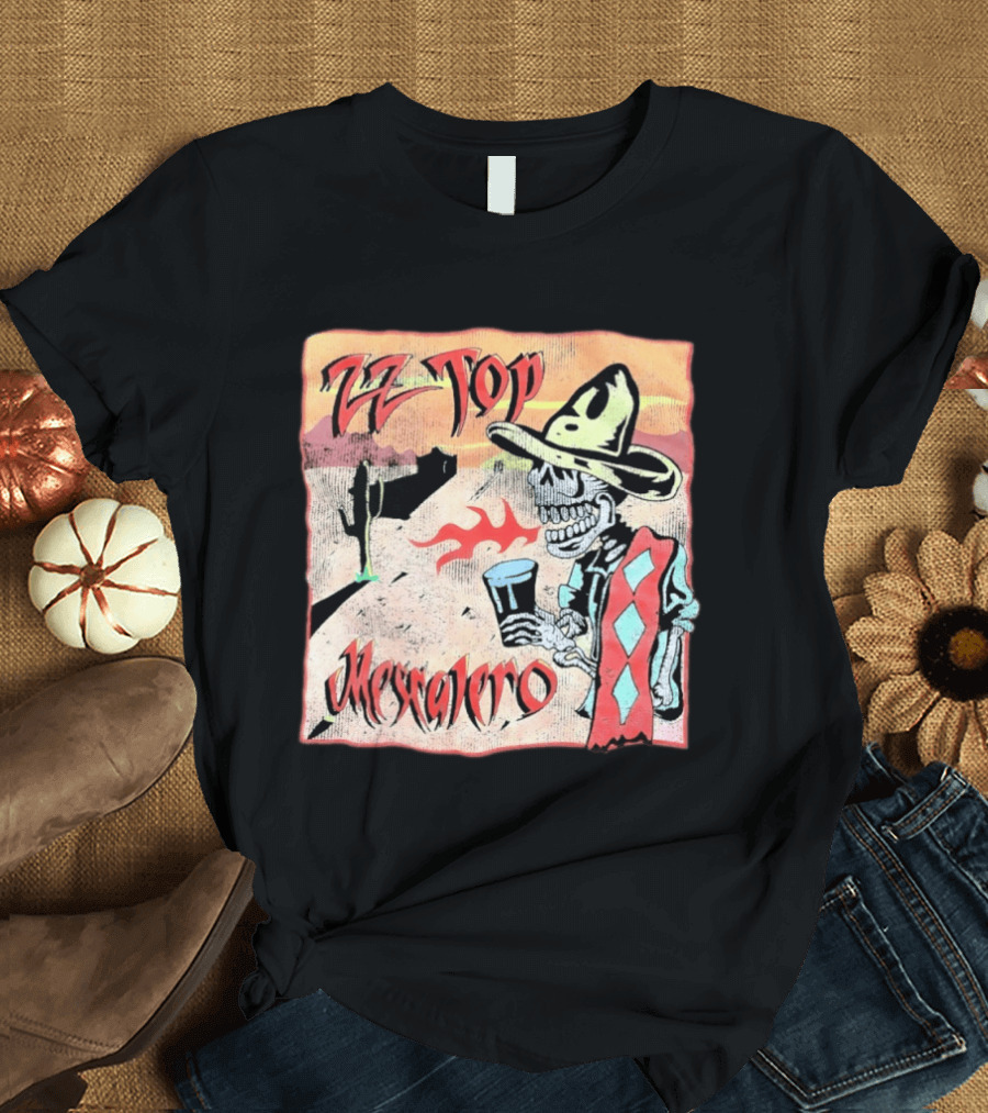 ZZ Top Mescalero Skeleton Desert Scene T-Shirt
