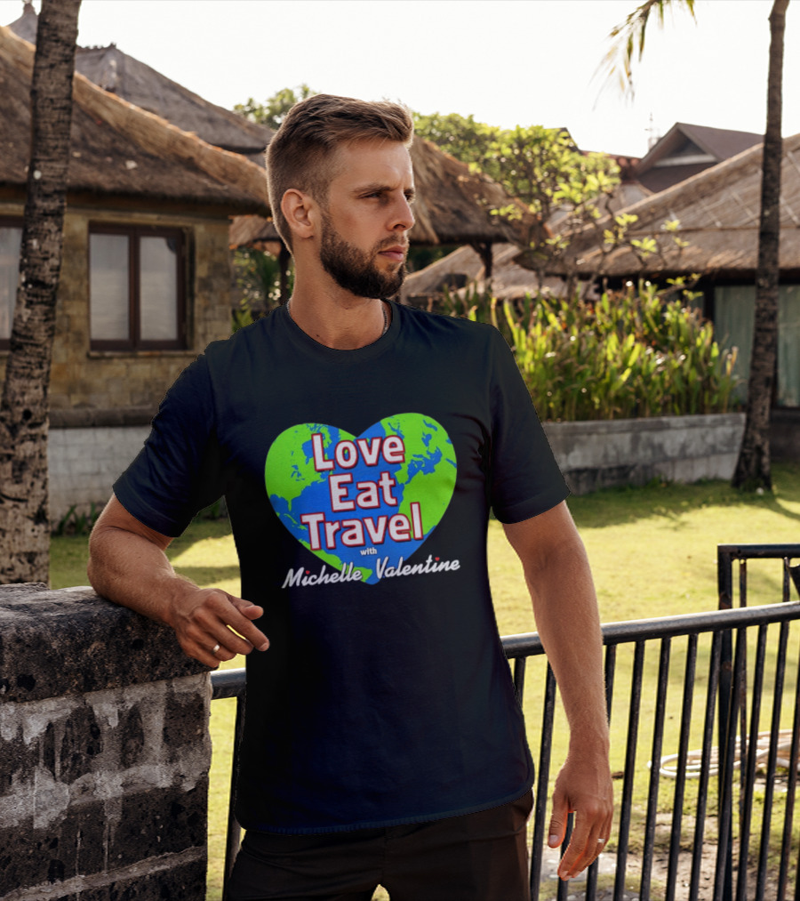 Love Eat Travel With Michelle Valentine Heart Map T-Shirt