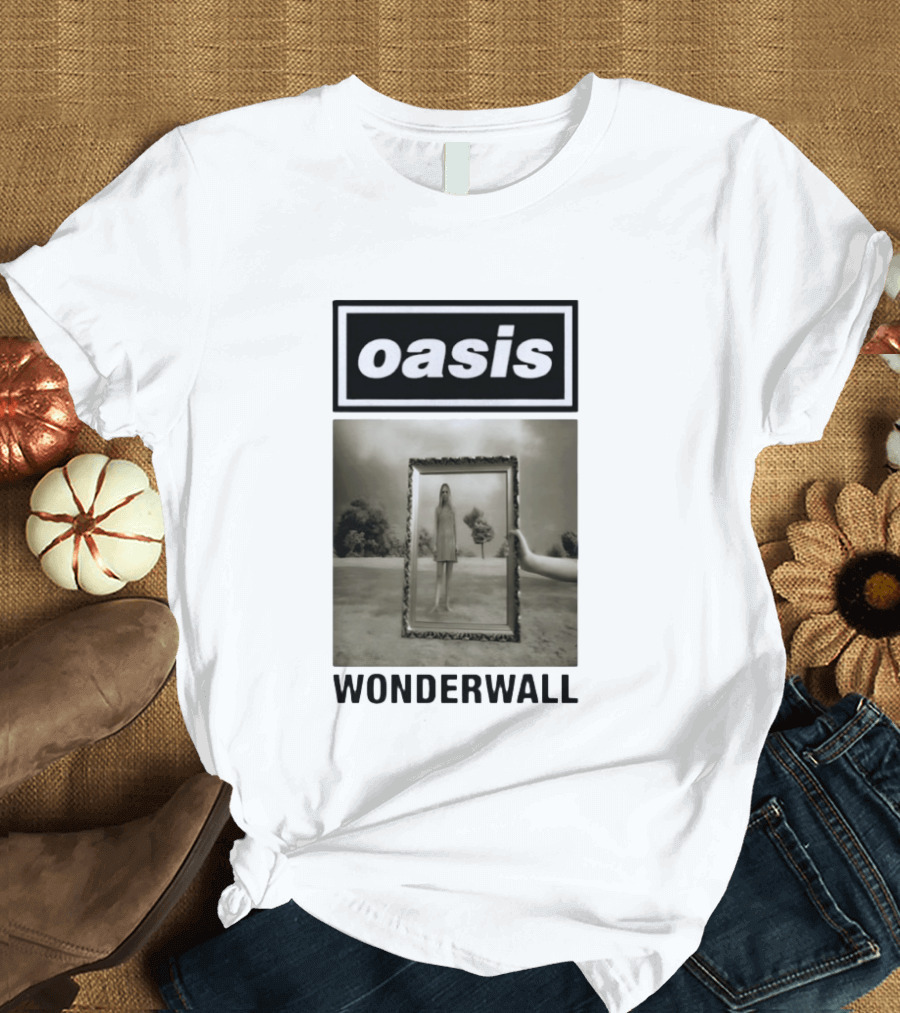 Oasis Wonderwall Surreal Mirror Reflection Image T-Shirt
