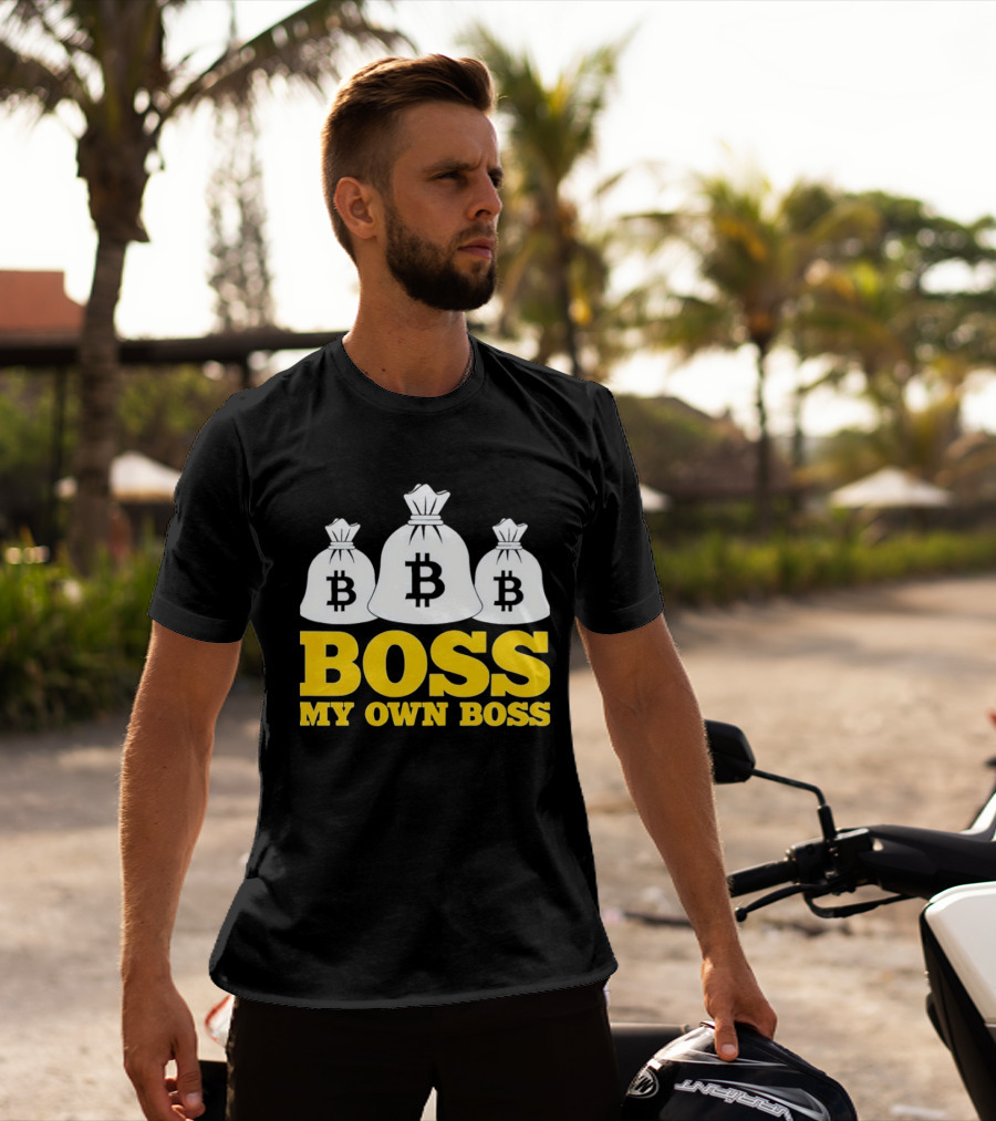 Boss My Own Boss Bitcoin Money Bags T-Shirt