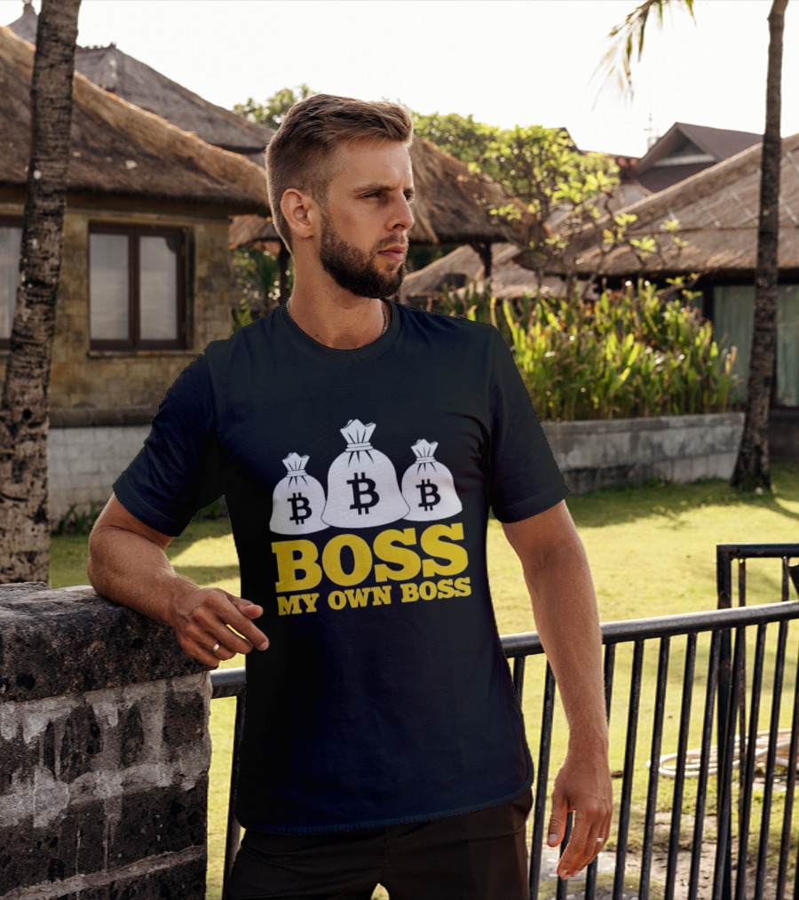 Boss My Own Boss Bitcoin Money Bags T-Shirt