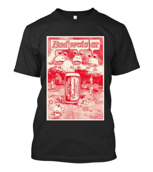 Budweiser Bud Weis Er Anheuser Busch Beer Can Frog Characters T-Shirt