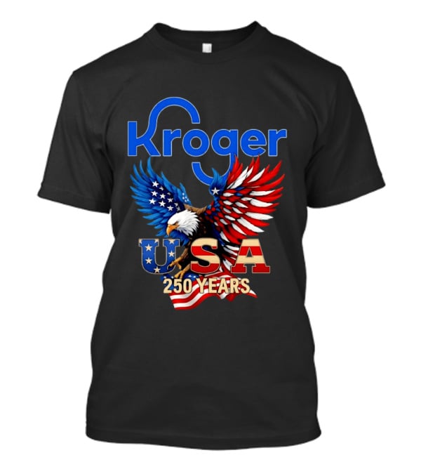Kroger Eagle USA 250 Years American Flag T-Shirt