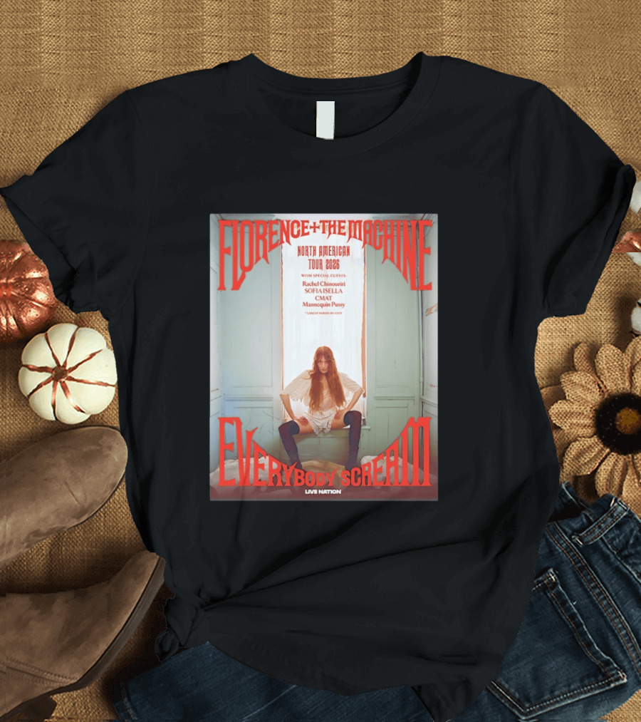Florence Welch And The Machine North American Tour 2026 Everybody Scream Live Nation Special Guests T-Shirt