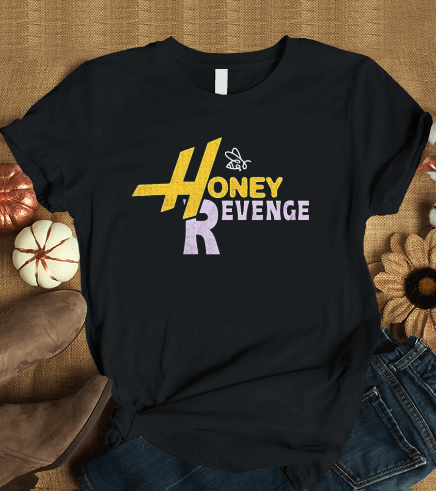 Honey Revenge Bee Icon Bold Letter R T-Shirt