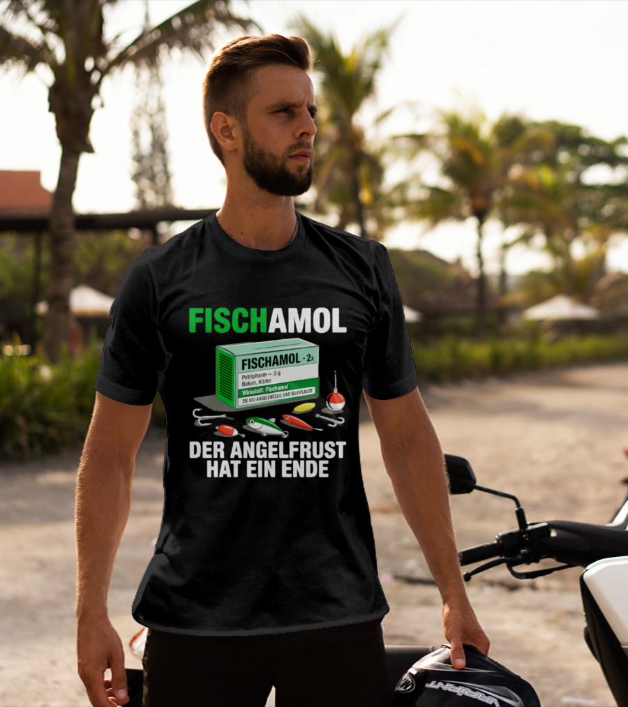 Fischamol Angelfrust Ende Petipharm Haken Köder Wirktstoff Beiflaute Anglerzubehör T-Shirt