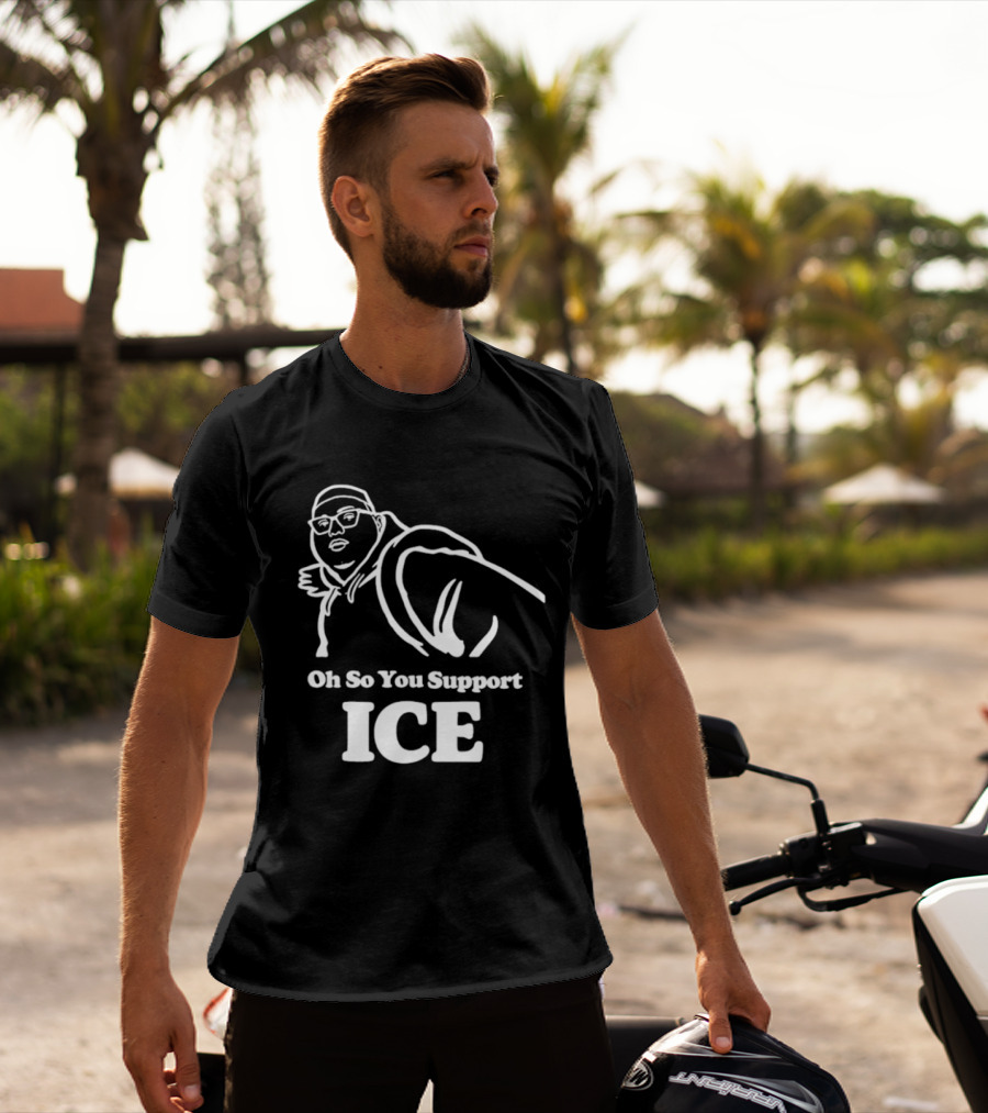 Illinois Punching Nazis Kid Oh So You Support ICE Bold Stencil T-Shirt